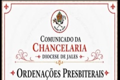 Diocese de Jales anuncia calendário de ordenações presbiterais para quatro diáconos em 2026
